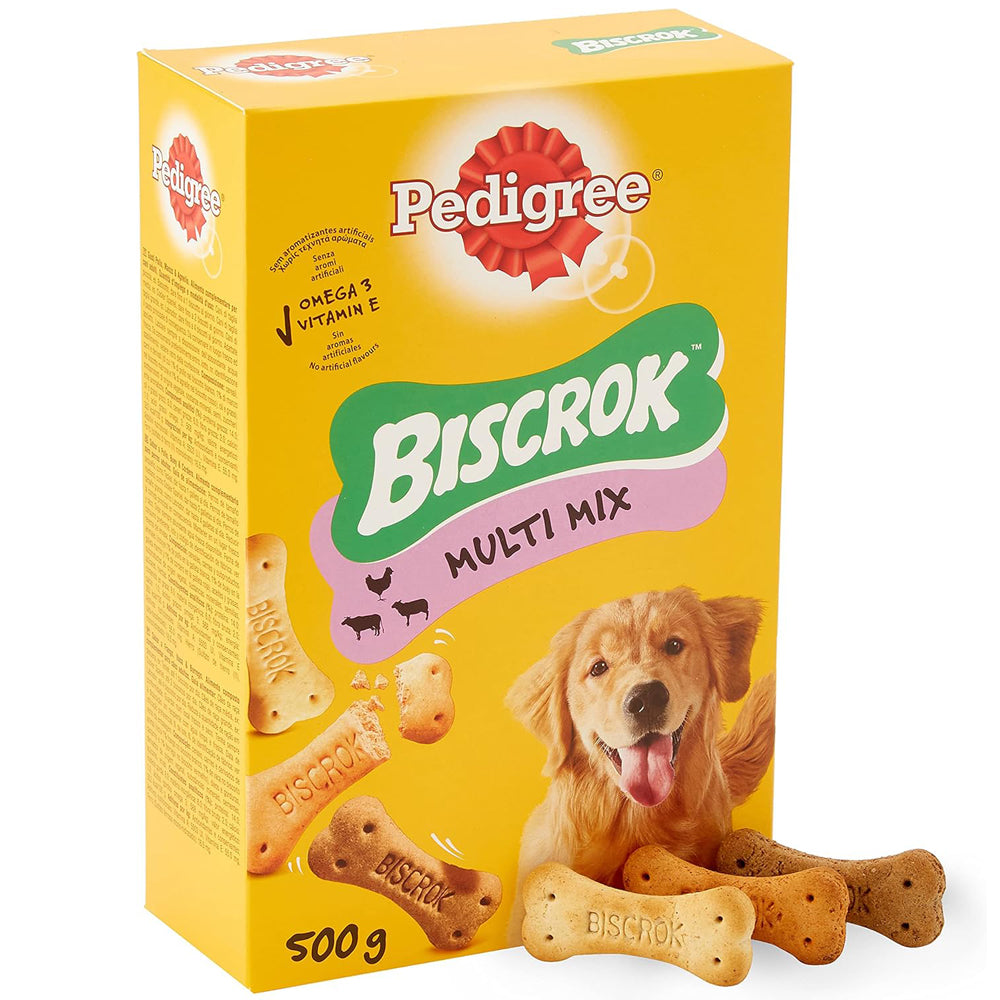 Pedigree Biscrok Multi Mix 500g | Snack Croccanti Pollo, Manzo, Agnello Cane